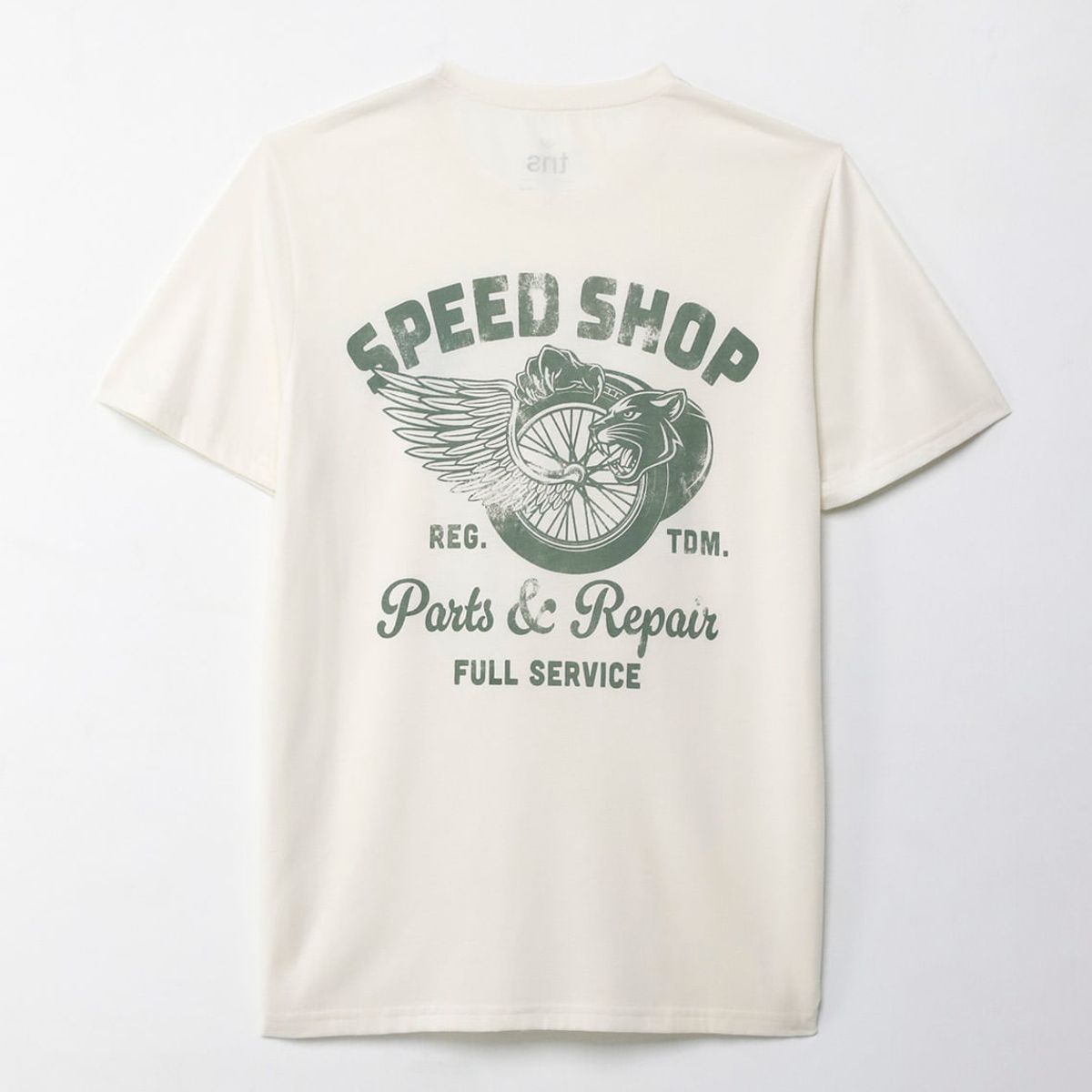 TENNIS - Camiseta manga corta estampada crudo para hombre