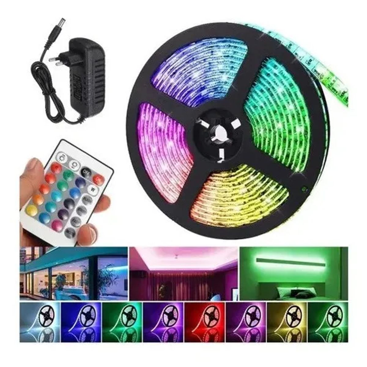 GENERICO - Cinta De Luz Led Multicolor Rgb 10 Metros Tira Led