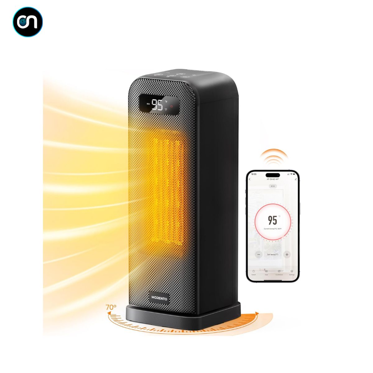 GENERICO - Calentador inteligente portable alexa google habitaciones NEGRO