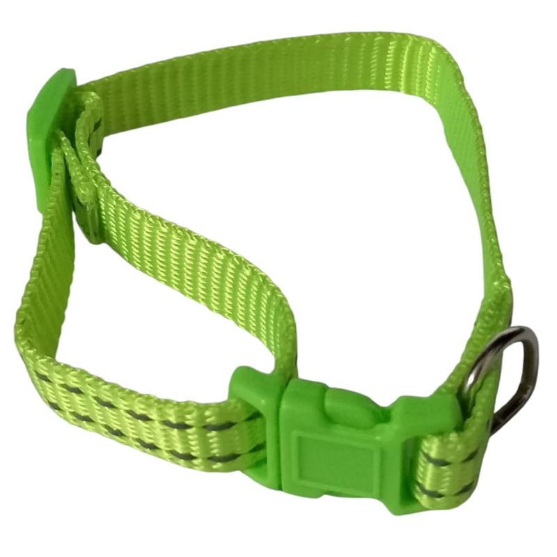GENERICO - Collar Para Perro De Nylon Bandas Reflejantes - VERDE LIMA