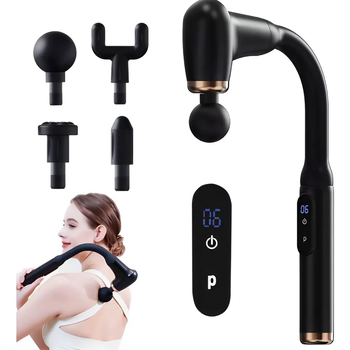 MILOPTS - Masajeador Pistola Con Mango De Extensible Alivio Relajación