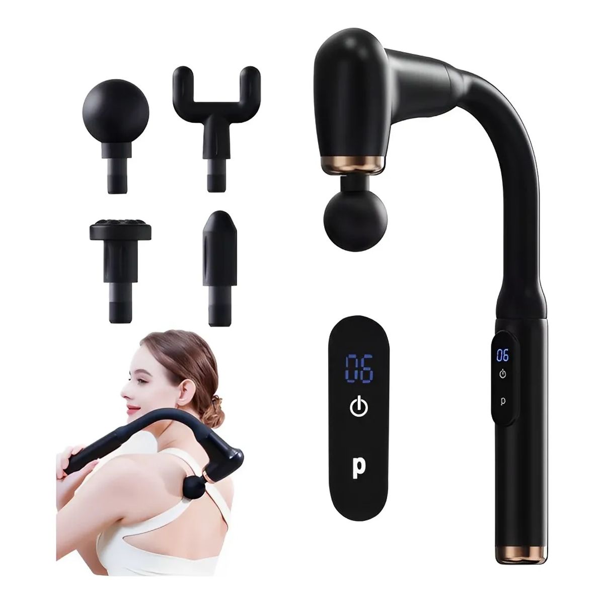 MILOPTS - Masajeador Pistola Con Mango De Extensible Alivio Relajación
