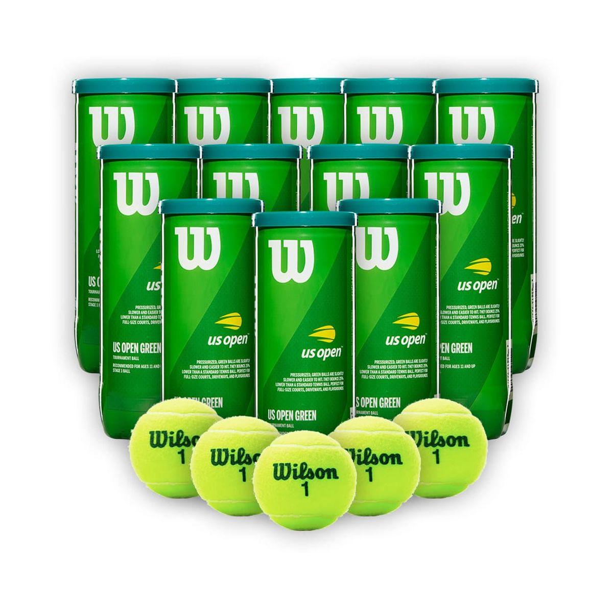 WILSON - Combo 12 Tarros Pelotas de Tenis Punto Iniciación Practica Wilson X3P