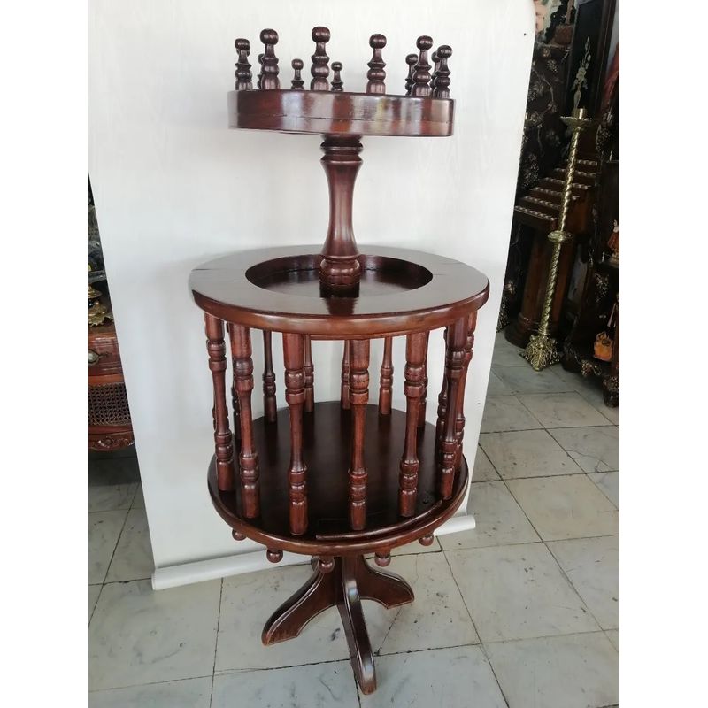 GENERICO - Mueble Bar Italy 1950 En Madera Cedro Redondo De Pie