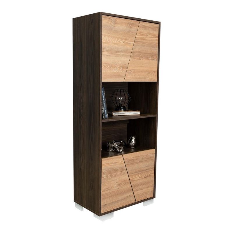 RTA DESIGN - Biblioteca Orus Miel y Caoba con Cinco Entrepaños
