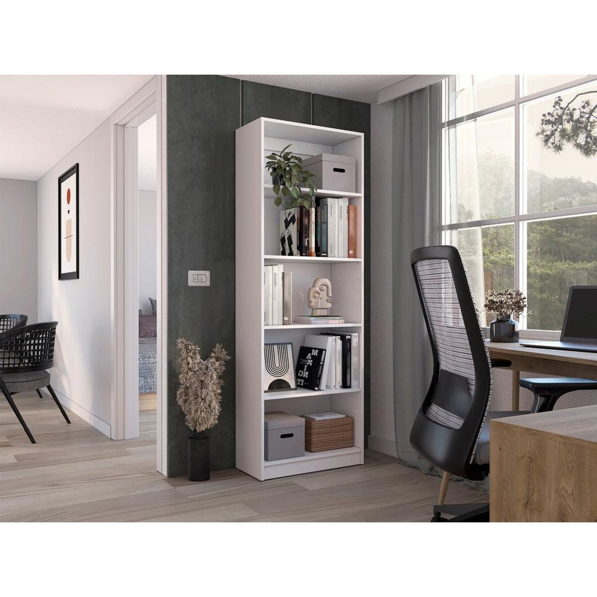 RTA DESIGN - Biblioteca Home Blanco Duqueza con Cinco Entrepaños