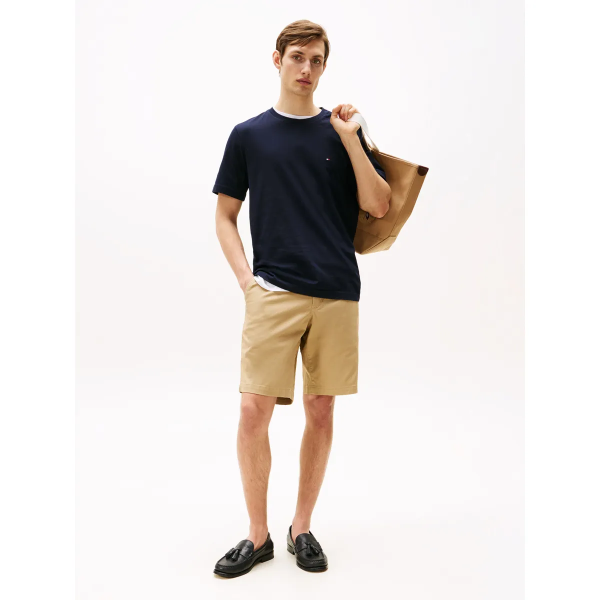 TOMMY HILFIGER - Camiseta azul essential de corte regular Tommy Hilfiger