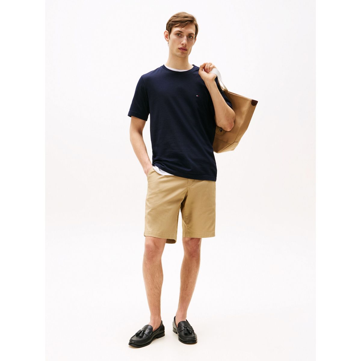 TOMMY HILFIGER - Camiseta azul essential de corte regular Tommy Hilfiger