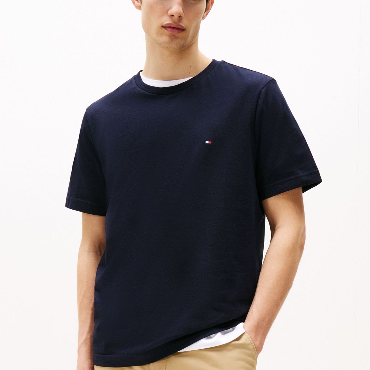 TOMMY HILFIGER - Camiseta azul essential de corte regular Tommy Hilfiger