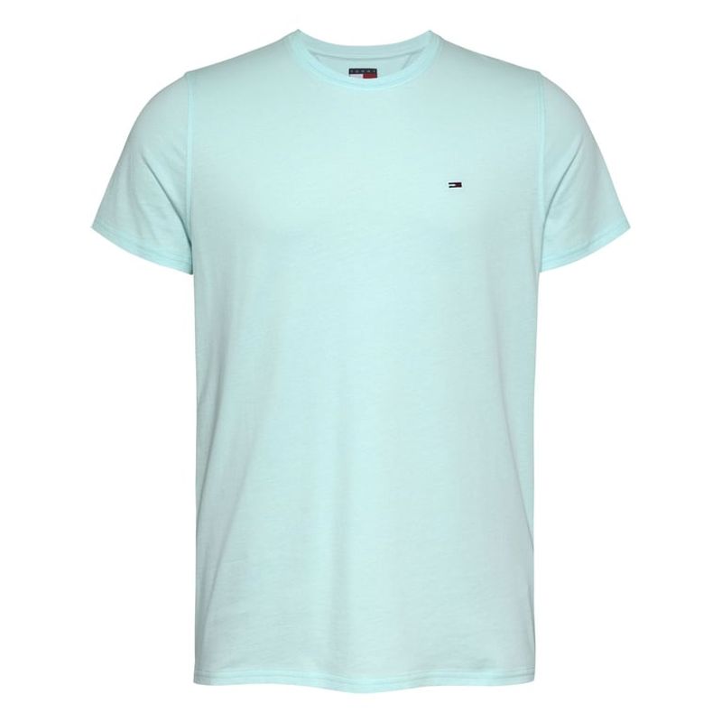 TOMMY HILFIGER - Camiseta celeste clásica con cuello redondo Tommy Jeans