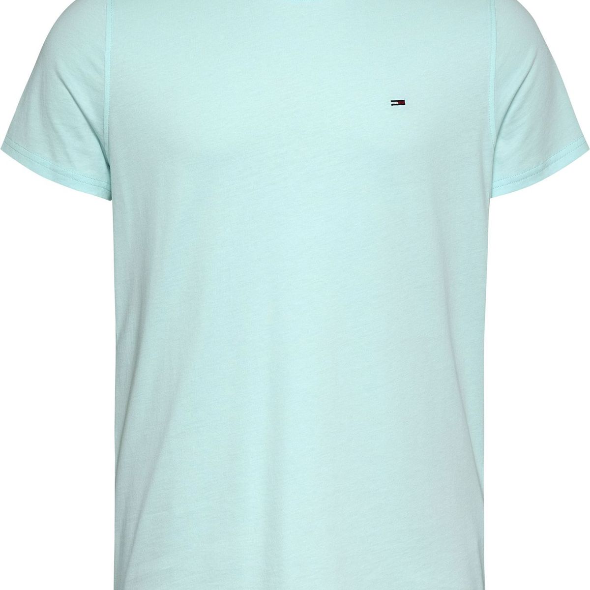 TOMMY HILFIGER - Camiseta celeste clásica con cuello redondo Tommy Jeans