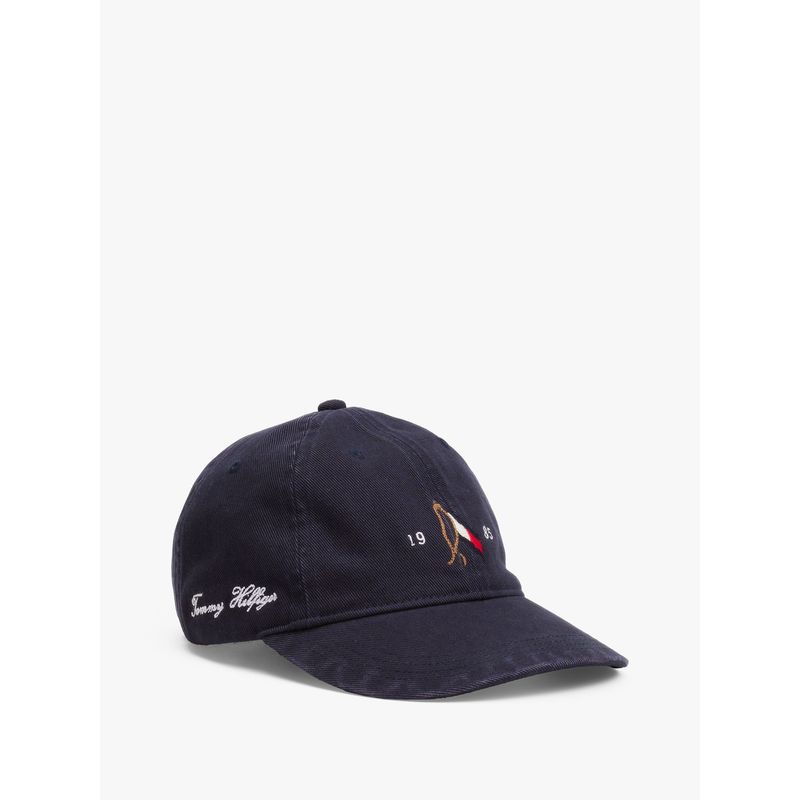 TOMMY HILFIGER - Gorra azul de béisbol con logo bordado Tommy Hilfiger