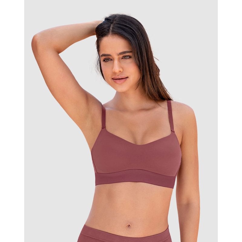 LEONISA - Leonisa Brasier tipo top ultraliviano con copas internas fijas