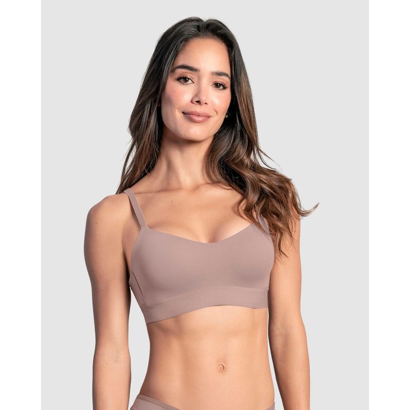 LEONISA - Leonisa Brasier tipo top ultraliviano con copas internas fijas