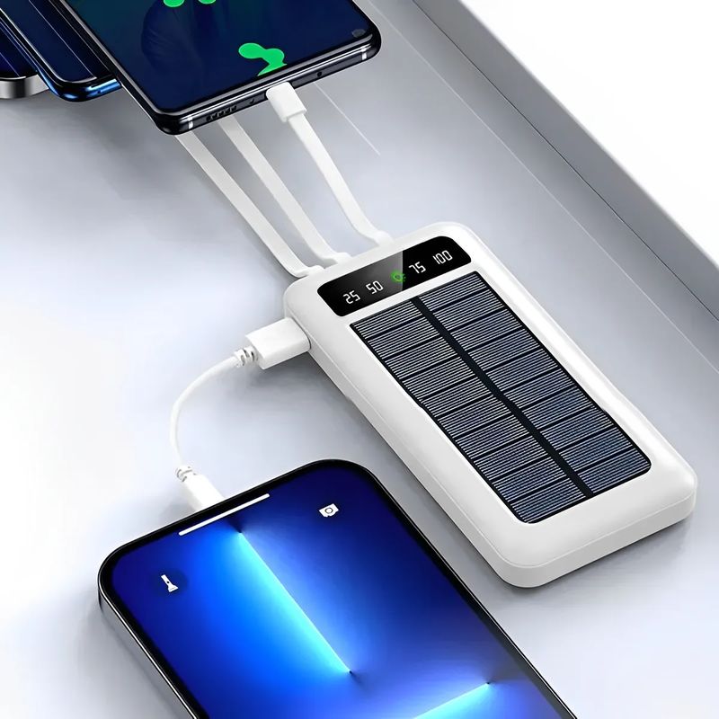 MILOPTS - Cargador Power Bank Portatil Carga Solar 50000 mAh NEGRO