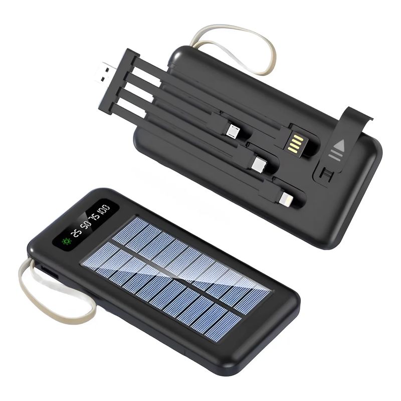 MILOPTS - Cargador Power Bank Portatil Carga Solar 50000 mAh NEGRO