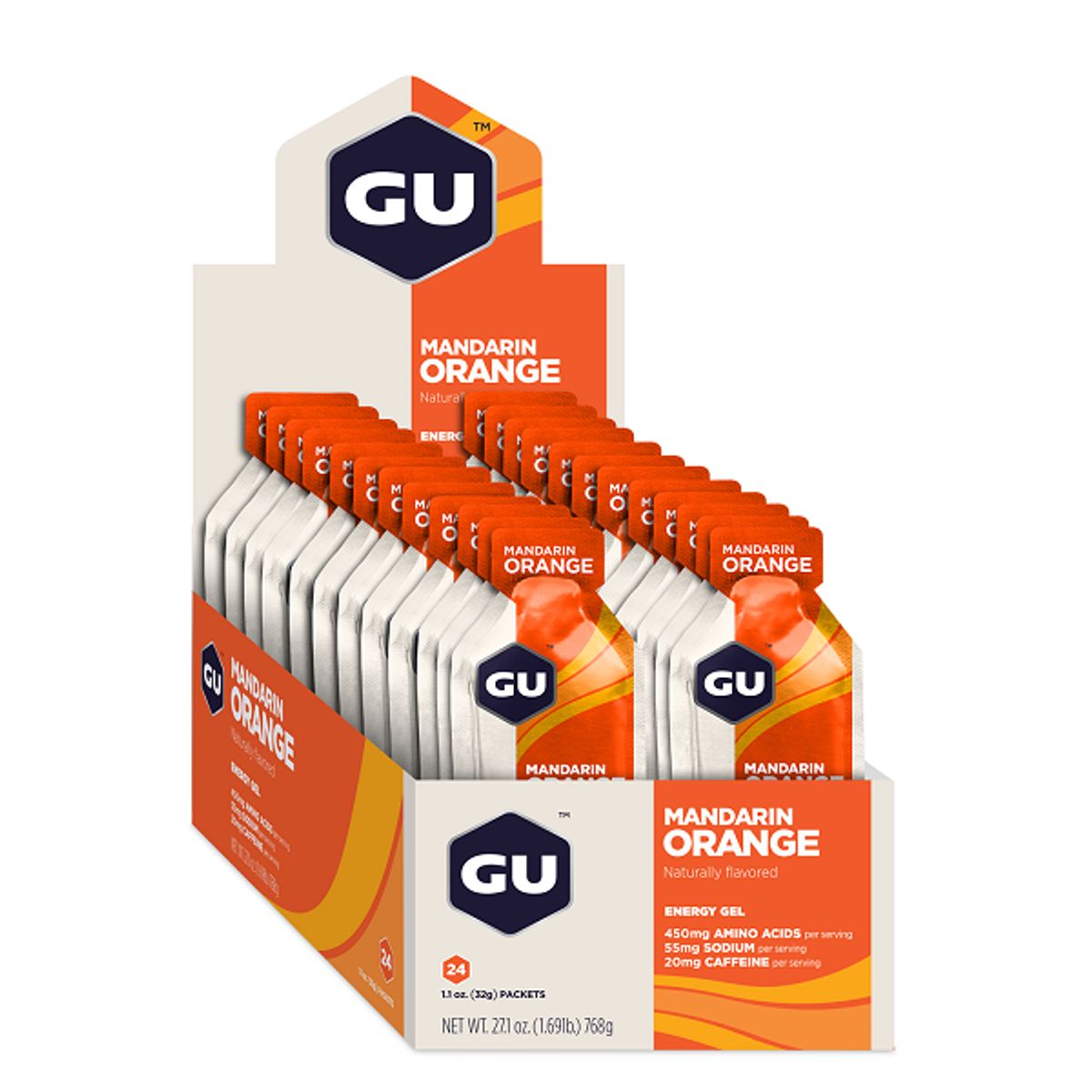 GU - Gel energizante x 24 unidades Mandarina con cafeína 20 mg