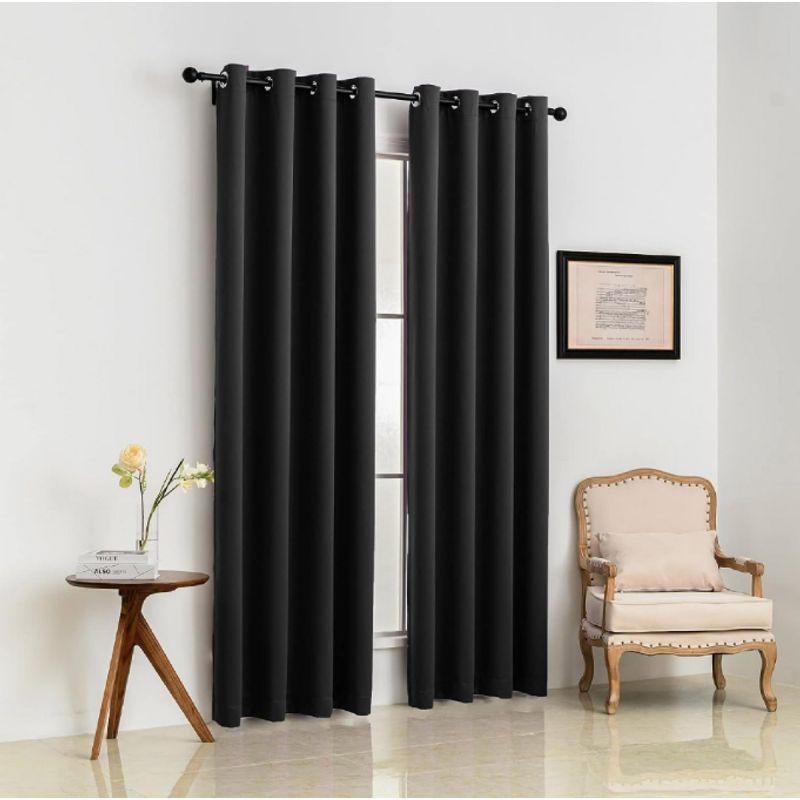 GENERICO - Cortina Blackout 100% Anti Luz – Set de 2 Paños Negros