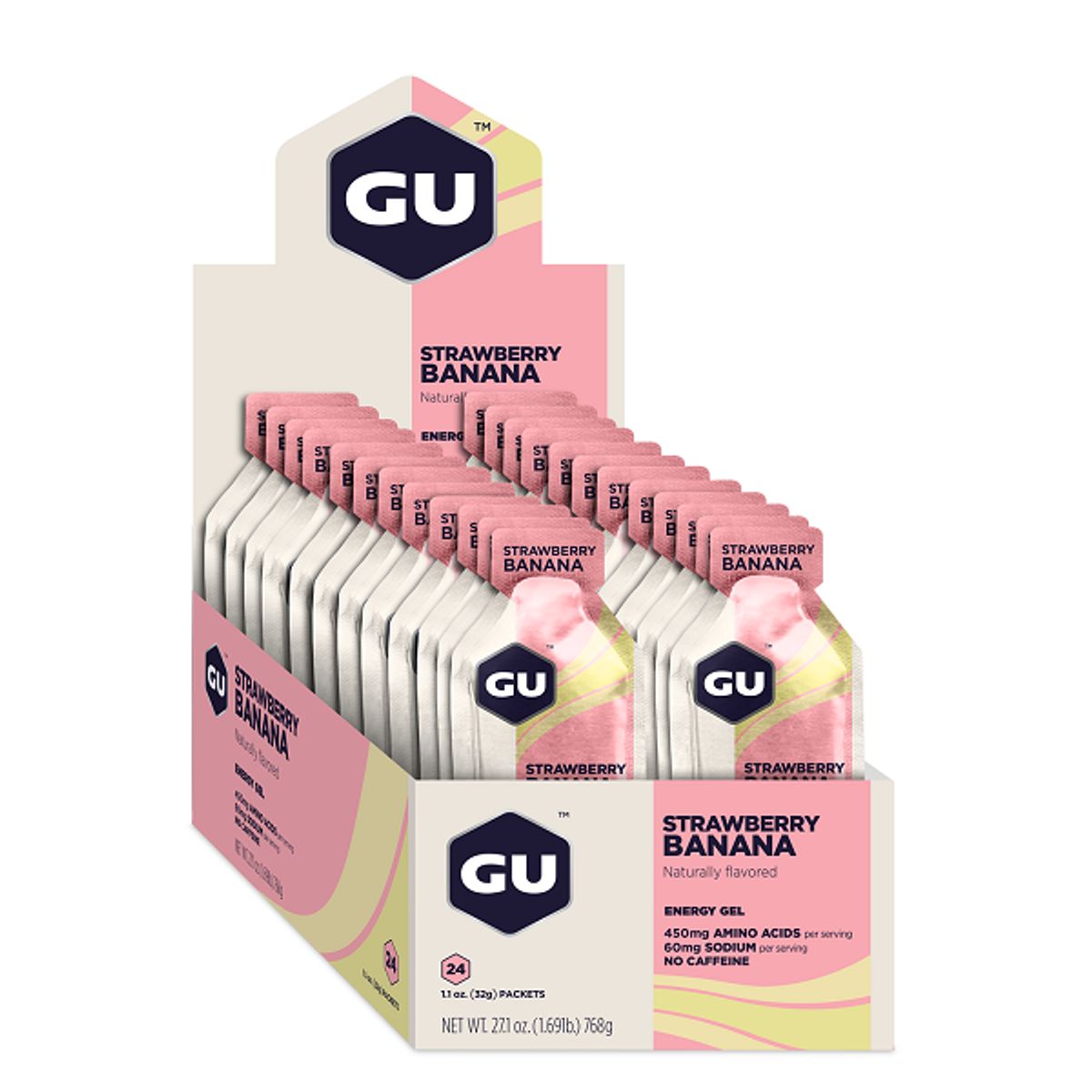 GU - Gel energizante x 24 unidades Fresa Banano sin cafeína