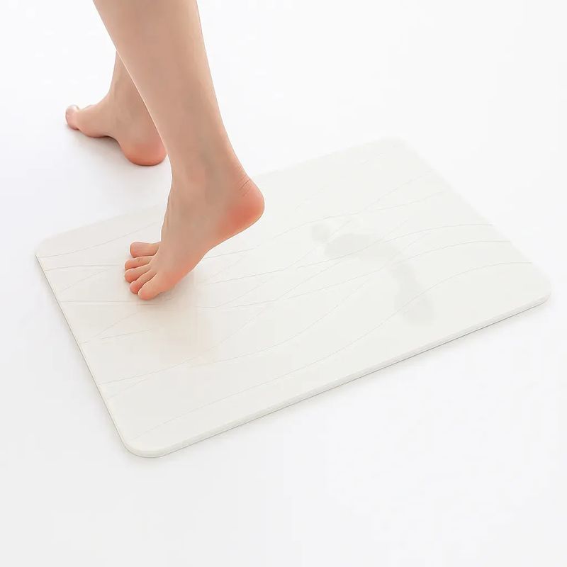 MILOPTS - Tapete De Piedra Antideslizante Secado Rápido Ultra Absorbente BLANCO