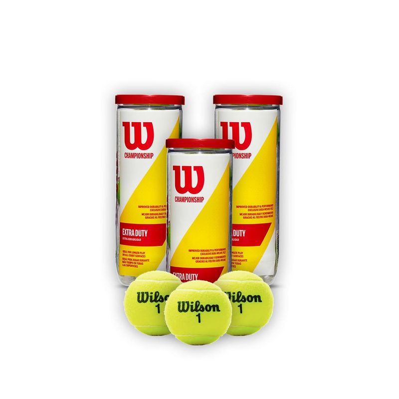 WILSON - Combo 3 Tarros Pelotas de Tenis Wilson Championship Extra Duty X3P