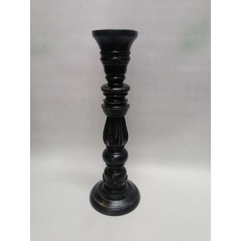 GENERICO - Candelabro De Pie Hindu En Madera Cedro Vintage 1950