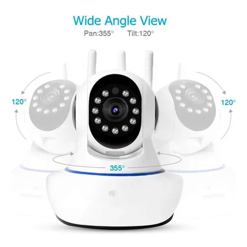 GENERICO - Cámara de Seguridad IP Wi-Fi con 3 Antenas Vigilancia Inteligente