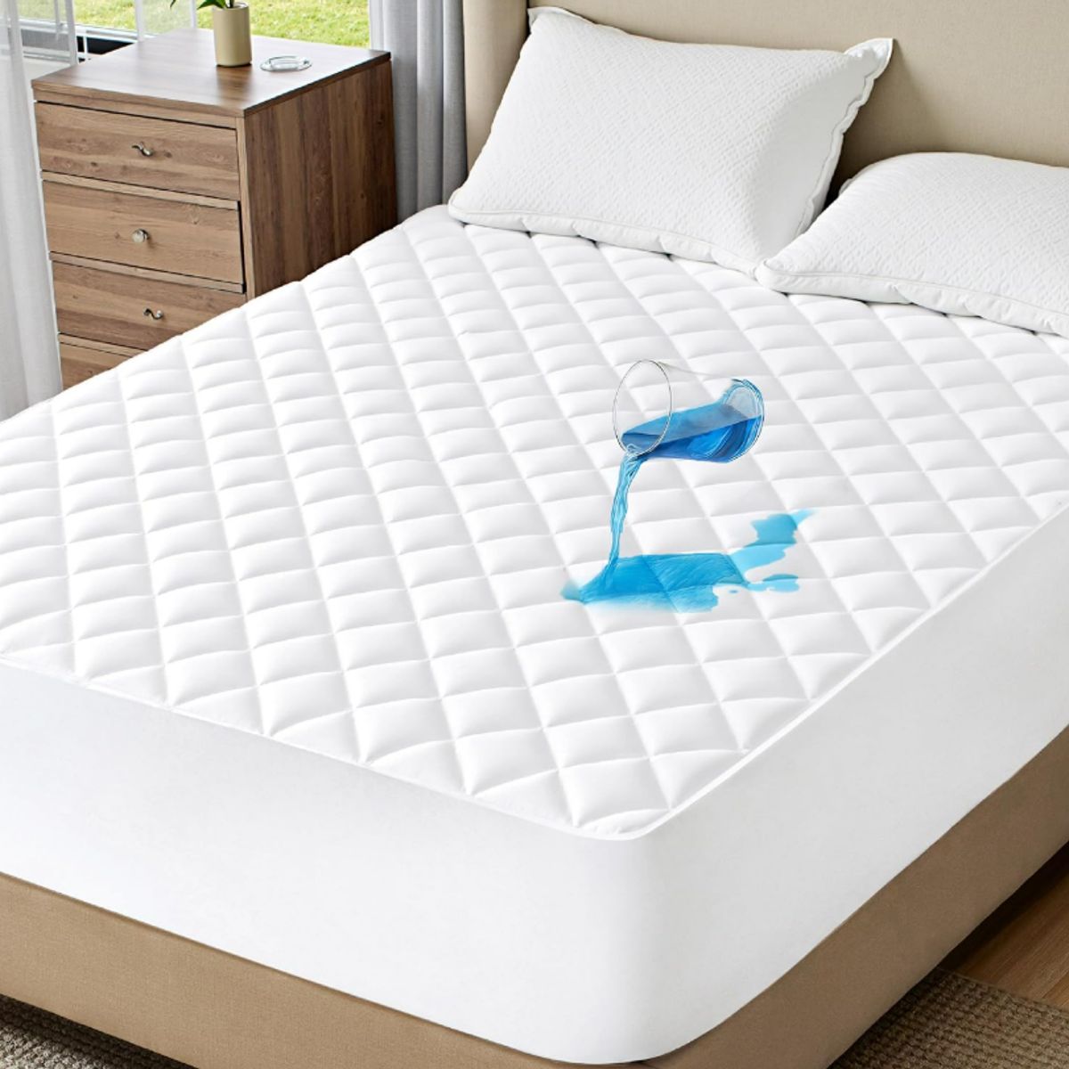 GENERICO - Protector De Colchón Antifluido Impermeable Doble