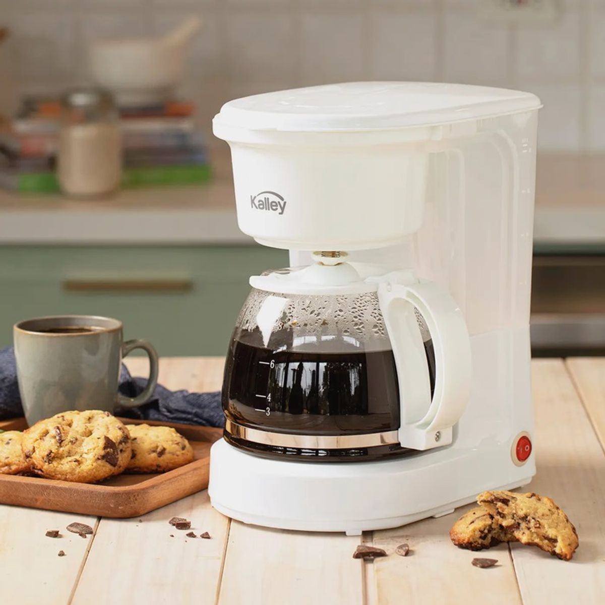 KALLEY - Cafetera KALLEY 8 tazas K-CM100K Blanco