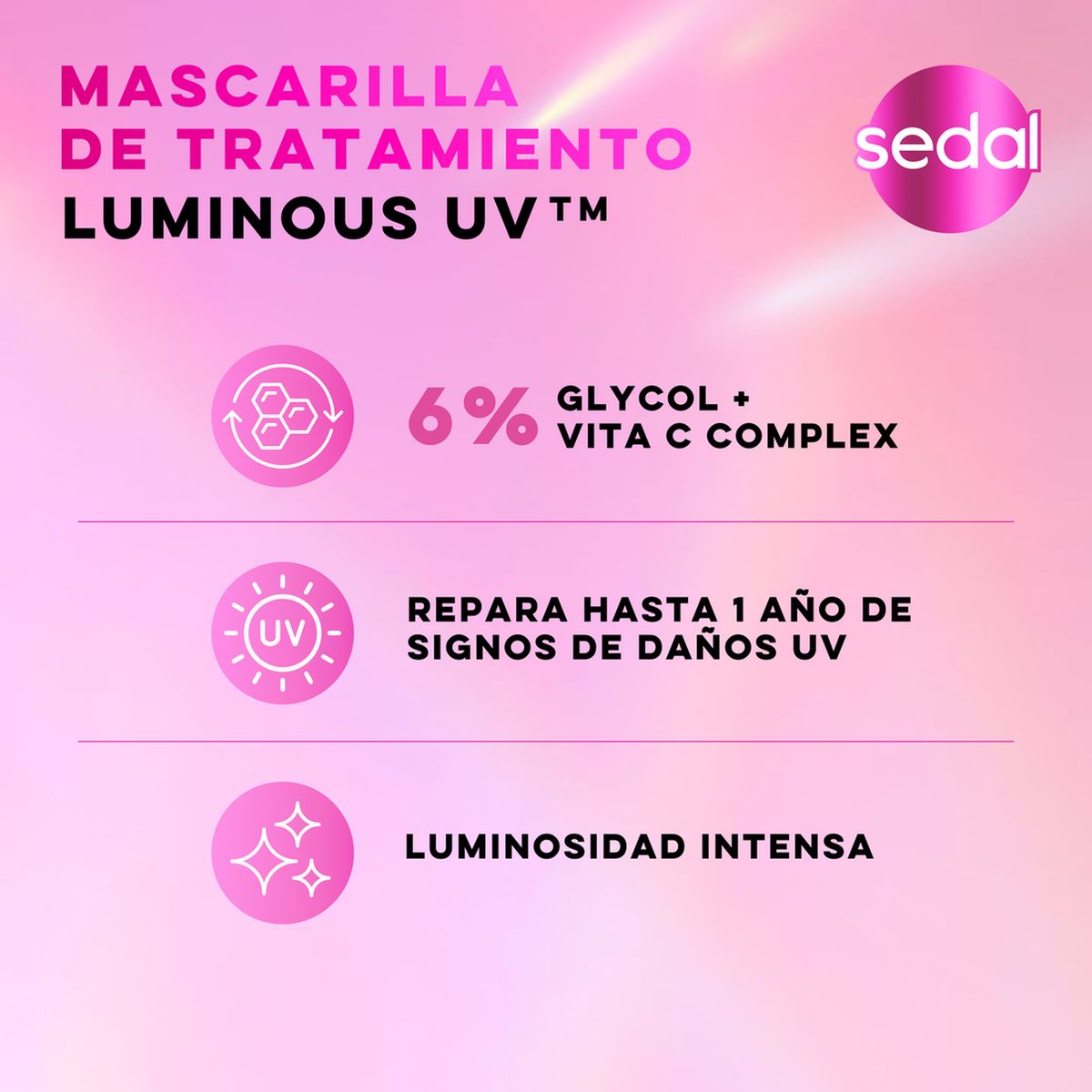 SEDAL - Mascarilla Tratamiendo Sedal Glycol 5x Luminoso por 100h