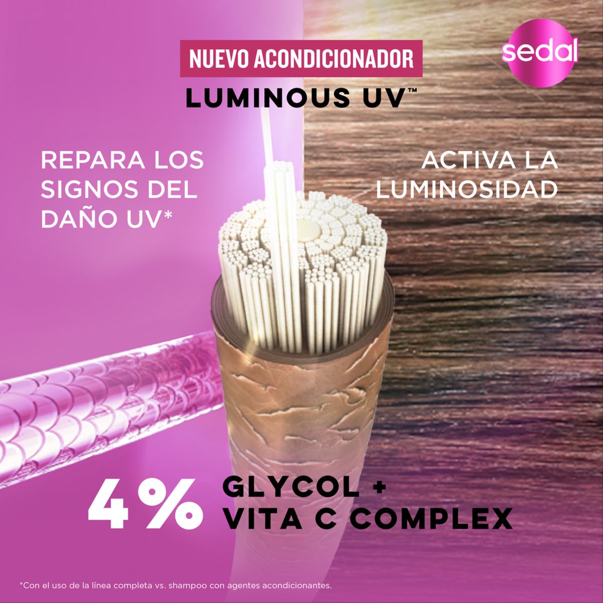SEDAL - Acondicionador Sedal Glycol 5x Luminoso por 100h