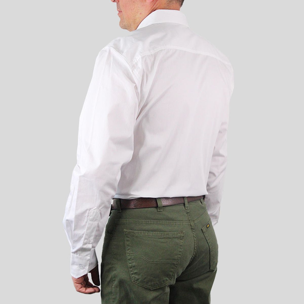 LEC LEE - Camisa formal con textura para Hombre Blanca M