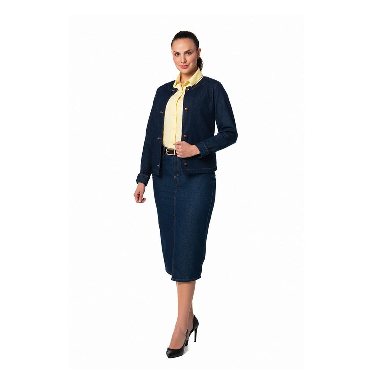 LEC LEE - Chaqueta en denim cl?sica para mujer Lec Lee