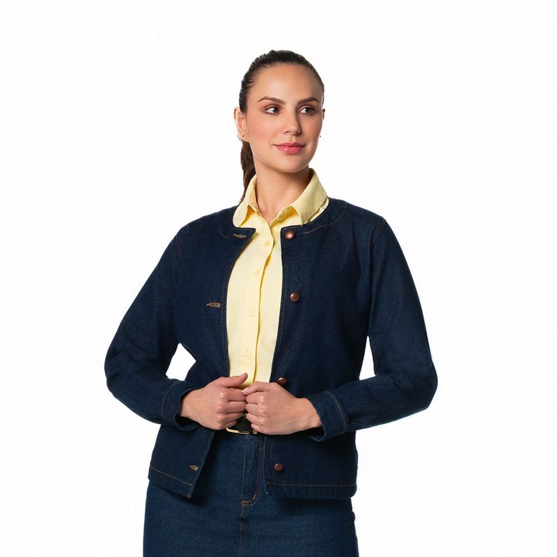 LEC LEE - Chaqueta en denim cl?sica para mujer Lec Lee L