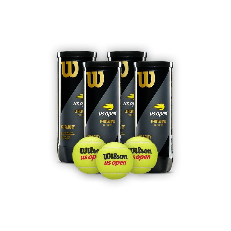 WILSON - Combo 4 Tarros Pelotas de Tenis Wilson Us Open Extra Duty