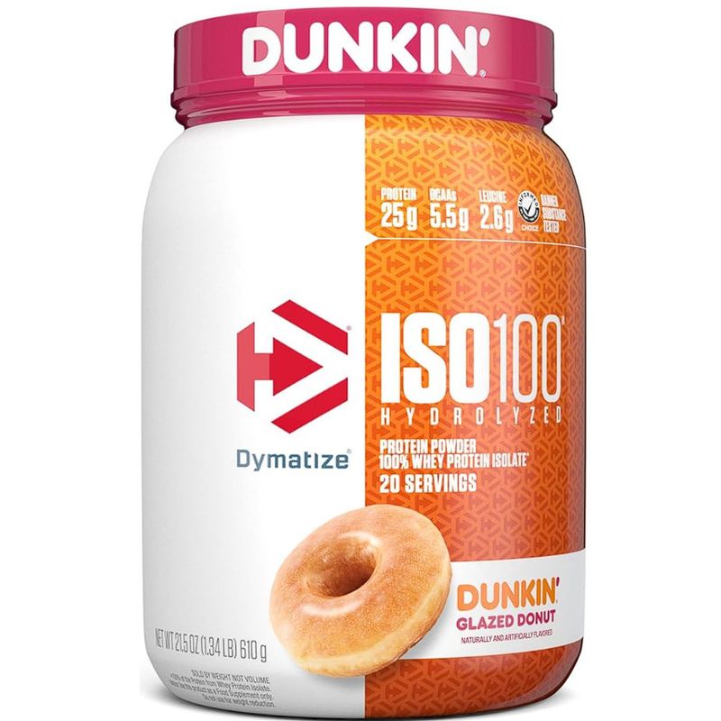 DYMATIZE - ISO100 Dymatize DUNKIN DONA GLACEADA 100% Hidrolizada Premium 610g