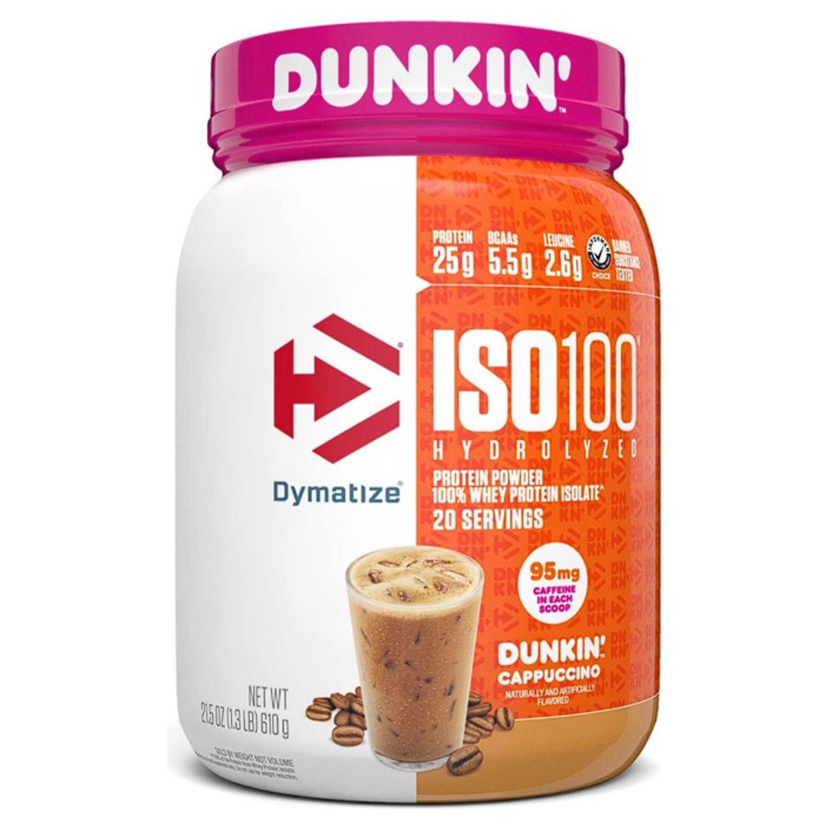 DYMATIZE - ISO100 Dymatize Dunkin CAPUCHINO 100% Hidrolizada Premium 610g