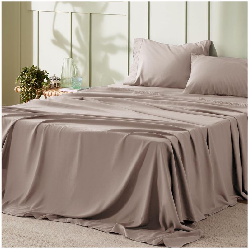ONE PIXEL - Juego De Sabanas King 4 Piezas 275x250cm One Pixel 1800 Beige