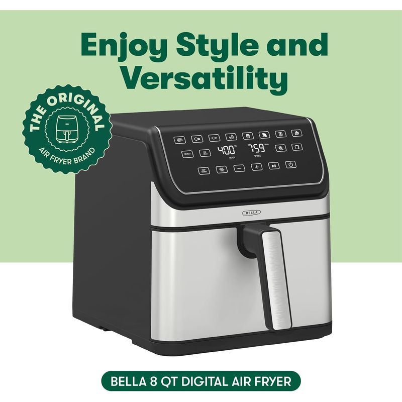 BELLA - Freidora de Aire Bella 8 Qt TurboCrisp 1750W Grande