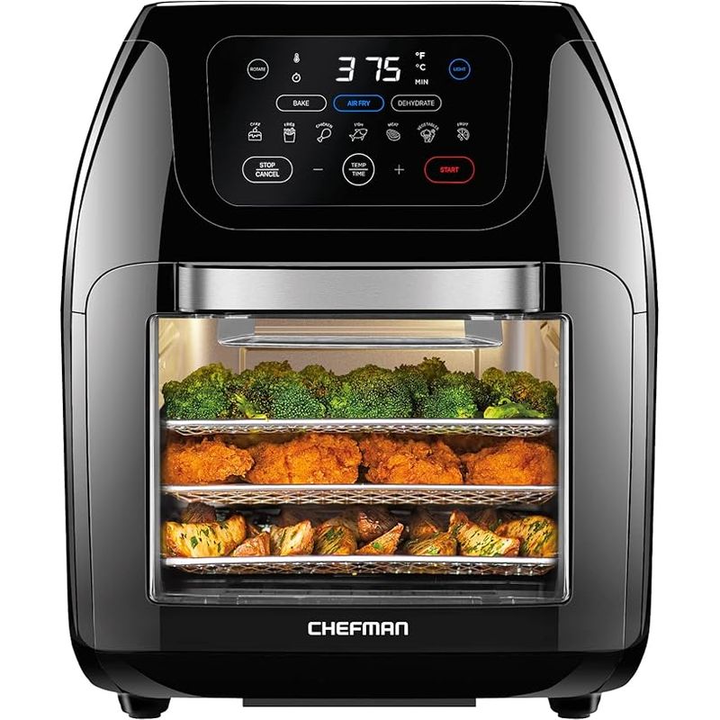 CHEFMAN - Freidora de aire multifuncional CHEFMAN con deshidratador y asador