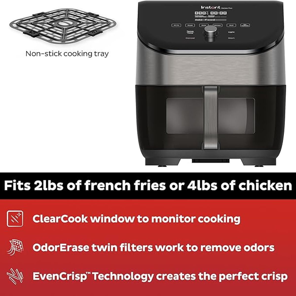 INSTANT POT - Freidora de aire Instant Vortex Plus 6QT 6 funciones 1700W
