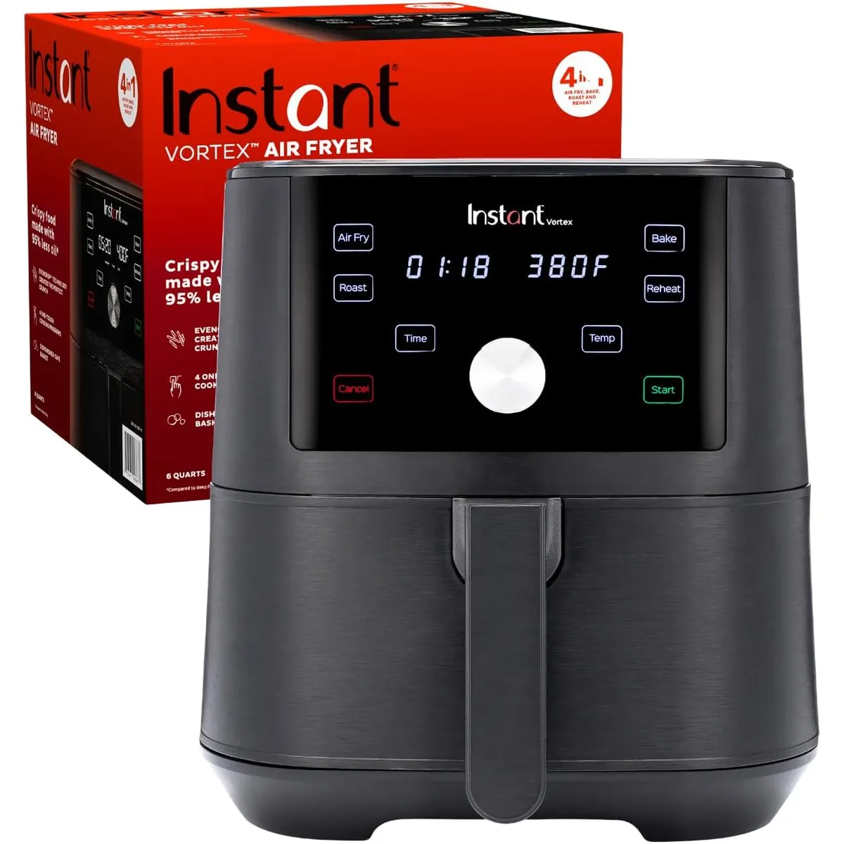 INSTANT POT - Freidora de aire Instant Pot Vortex 6QT XL 4 en 1 100+ recetas