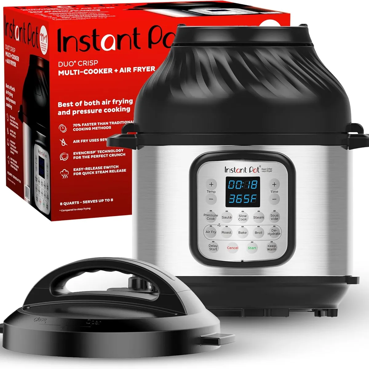 INSTANT POT - Olla a presión y freidora Instant Pot Duo Crisp 8QT 11 en 1