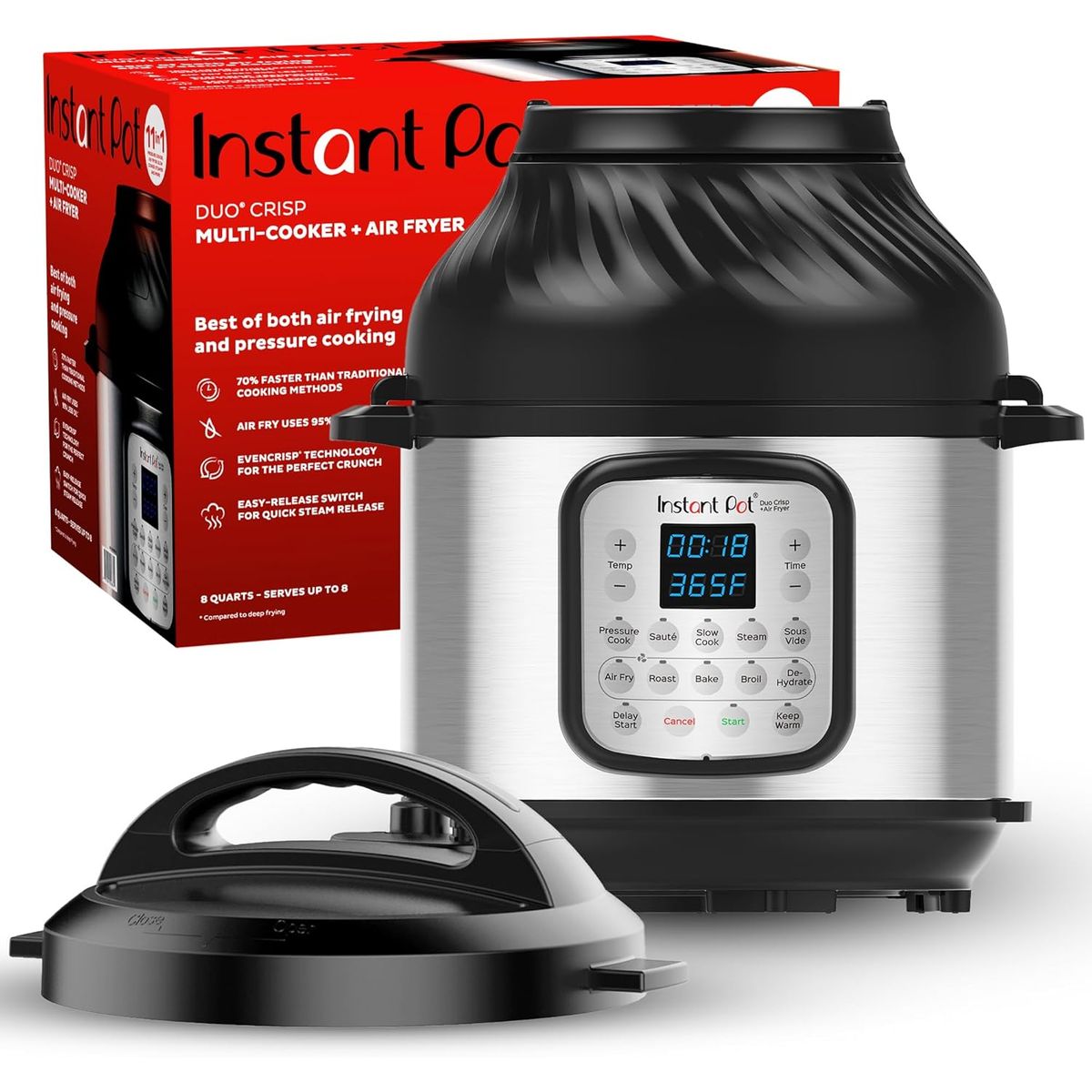 INSTANT POT - Olla a presión y freidora Instant Pot Duo Crisp 8QT 11 en 1