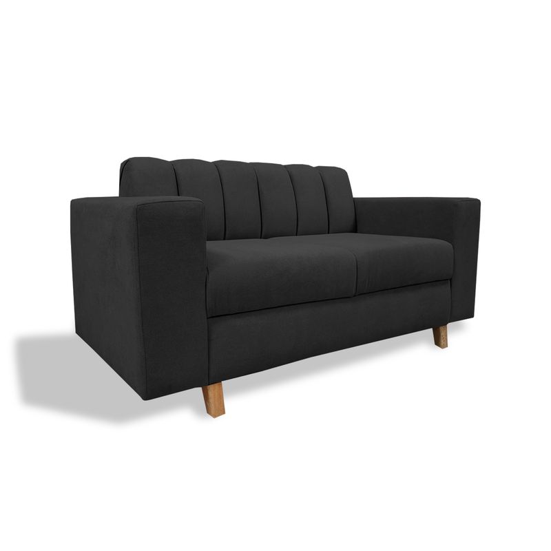 GENERICO - Sofa Noah 2 Puestos Negro + Cojines
