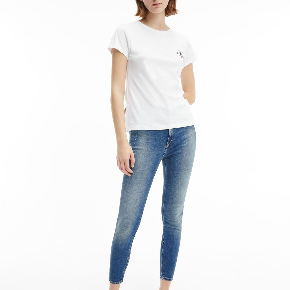 CALVIN KLEIN - Pack gris de 2 camisetas slim con logotipo Calvin Klein