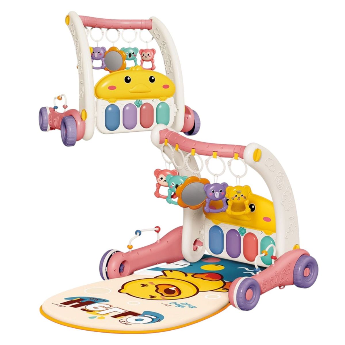 MULTIPLACE COLOMBIA - Gimnasio Andadera y movil 3en1 para bebes Importado Rosado-