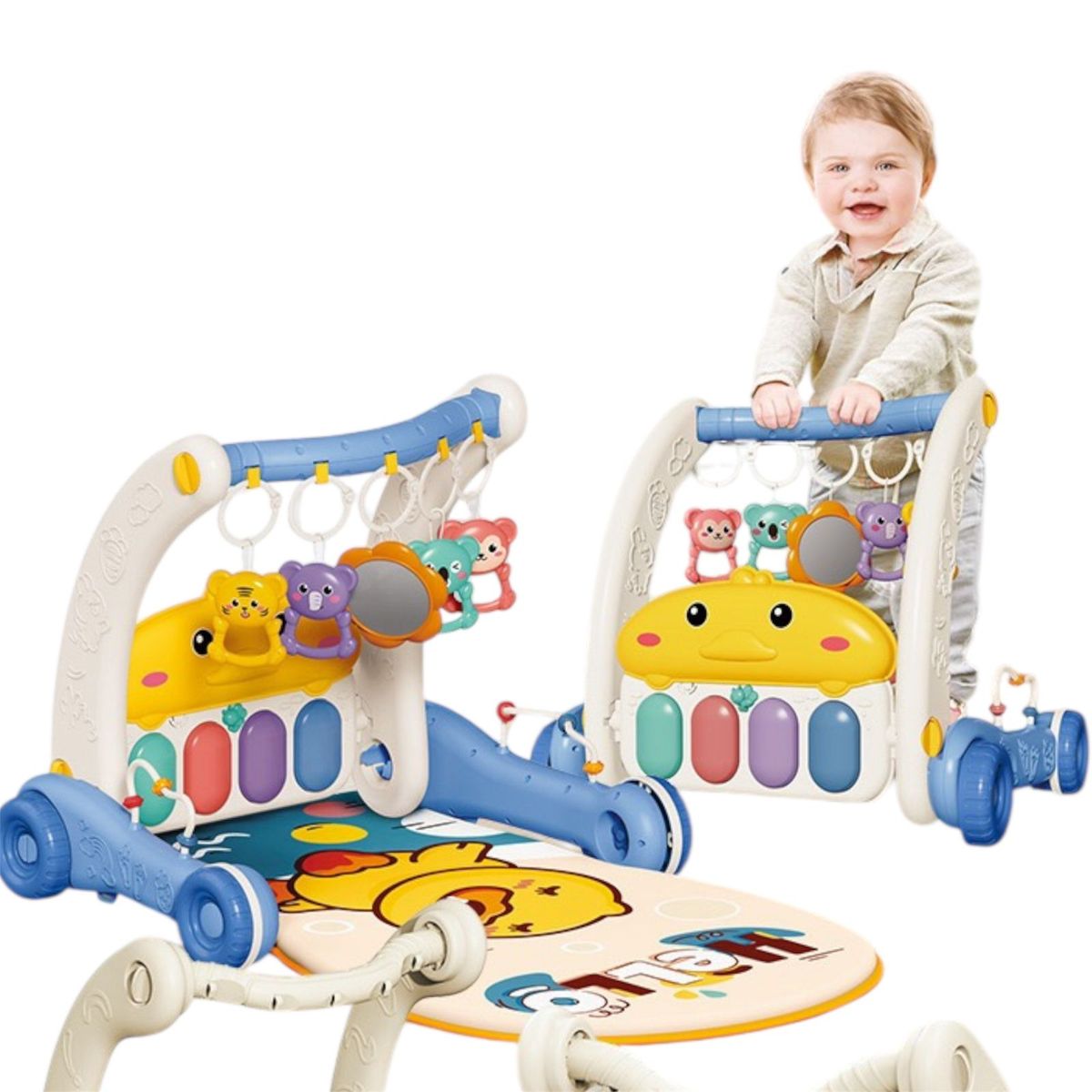 MULTIPLACE COLOMBIA - Gimnasio Andadera y movil 3en1 para bebes Importado Azul-