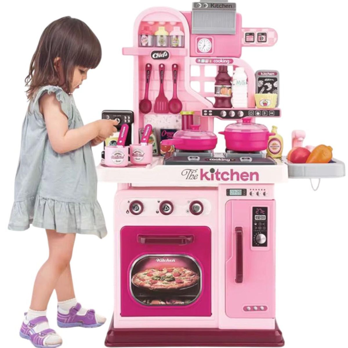 GENERICO - Cocina Infantil Didáctica Little Chef Para Niñas Rosa Nuevo