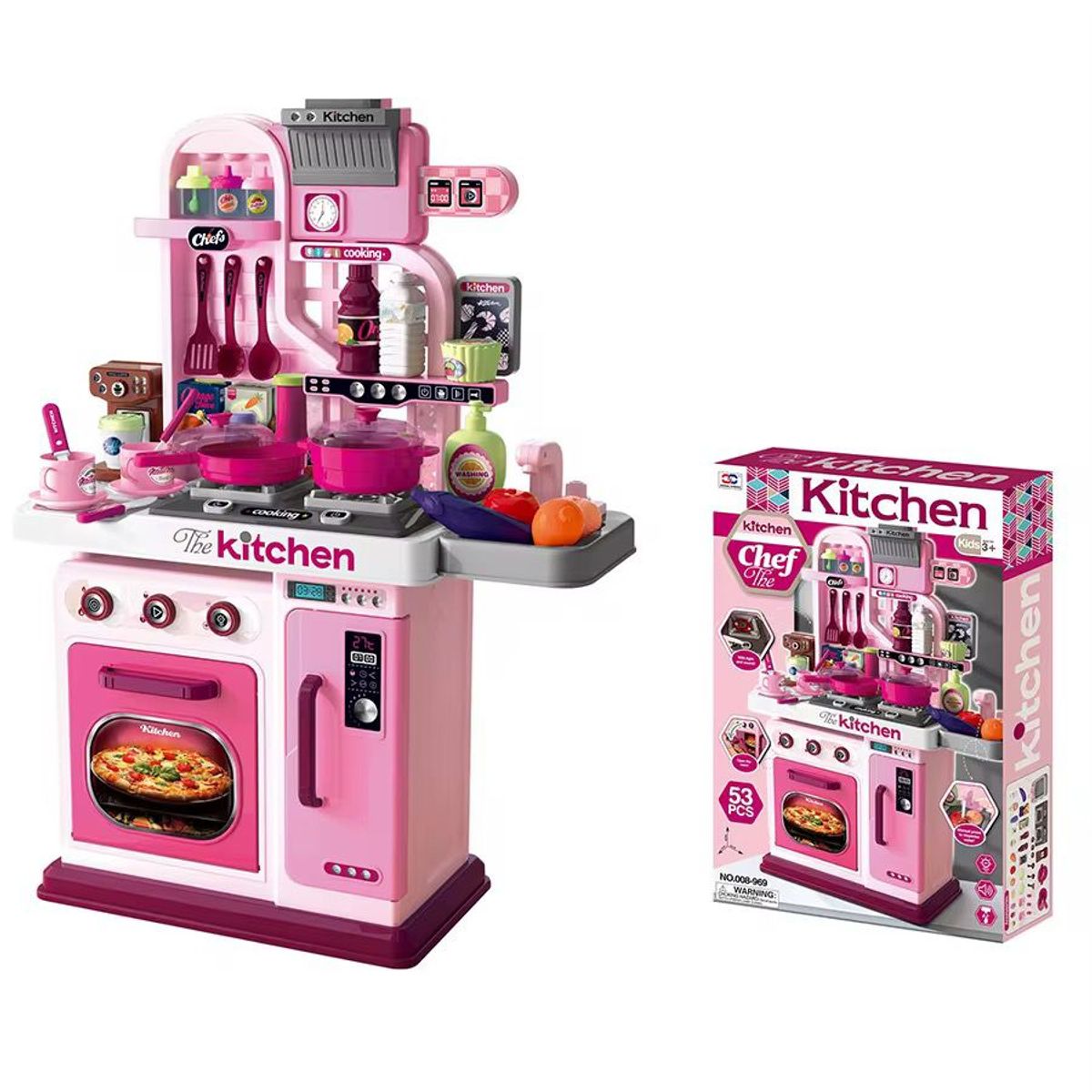 GENERICO - Cocina Infantil Didáctica Little Chef Para Niñas Rosa Nuevo